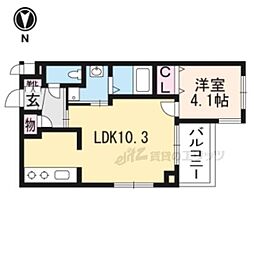 カサベルデ桂川 3階1LDKの間取り