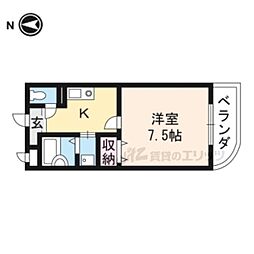 阪急京都本線 西向日駅 徒歩13分の賃貸マンション 3階1Kの間取り