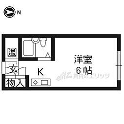 パティオ林 7階ワンルームの間取り