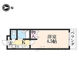 ｎｕｋｕｍｏｒｉ京都壬生 3階1Kの間取り