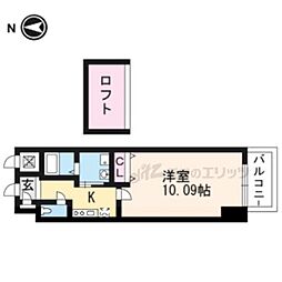 JR東海道・山陽本線 西大路駅 徒歩1分の賃貸マンション 6階1Kの間取り
