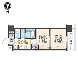 京都市南区吉祥院西ノ庄西浦町マンション 2Kの間取図画像