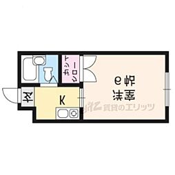 京阪本線 伏見稲荷駅 徒歩3分の賃貸マンション 3階1Kの間取り