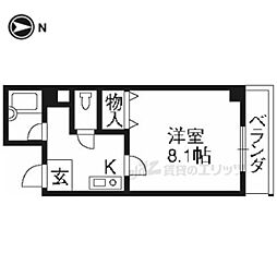 メゾンＹＭ 4階1Kの間取り