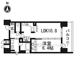 リーガル京都河原町五条II 3階1LDKの間取り