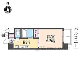 AQUAPLACE京都東寺 1Kの間取図画像