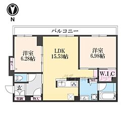 シャーメゾン京都桃山 2LDKの間取図画像