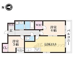 サクシード伏見車町2nd 2LDKの間取図画像