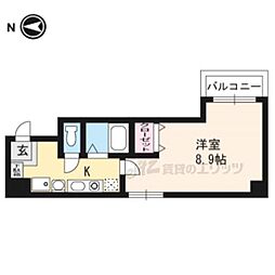 CA.プレザントヒル 1Kの間取図画像