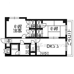 オレンジハウス 2DKの間取図画像