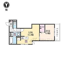 京都市伏見区景勝町アパート 1LDKの間取図画像