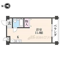 竹田マンション ワンルームの間取図画像