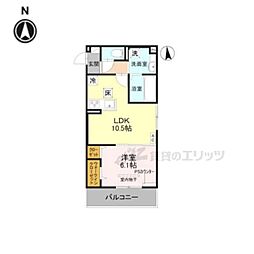 GRAMM竹田B棟 1LDKの間取図画像
