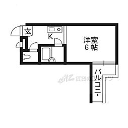 プルミエール 1Kの間取図画像