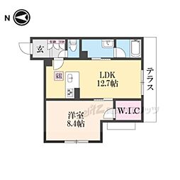 グランコート北浦 1LDKの間取図画像