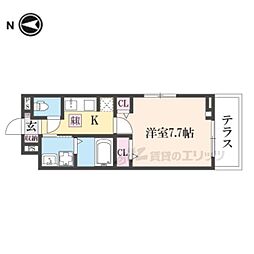 八代荘 1Kの間取図画像