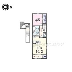 ペニーレイン 1LDKの間取図画像
