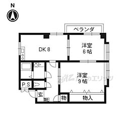 オリエントビル 2LDKの間取図画像