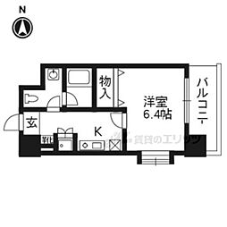 ベラジオ烏丸三条 1Kの間取図画像