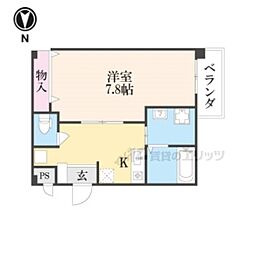 パール室町 1Kの間取図画像