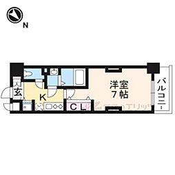 Luxe京都西大路 1Kの間取図画像