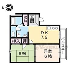 CAPRICORN 2DKの間取図画像