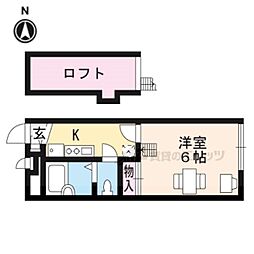 レオパレス鴨川 1Kの間取図画像