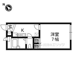 レオパレスJ 1Kの間取図画像