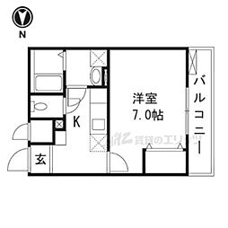 フィオーレ1 1Kの間取図画像