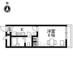 レオパレス西七条 1Kの間取図画像
