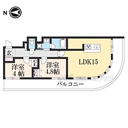 パインフィールド洛東 2LDKの間取図画像