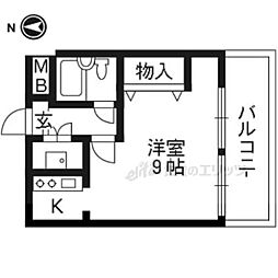 アビタシオン槇島 ワンルームの間取図画像