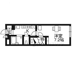 レオパレスグリーングラス1 1Kの間取図画像