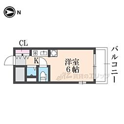 スペリオン四条烏丸 1Kの間取図画像