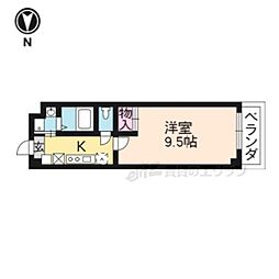 グランステージ京都四条 1Kの間取図画像