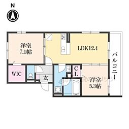 リバティスクエア3 2LDKの間取図画像