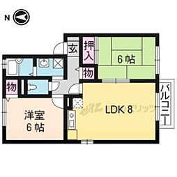 セジュール伊東 2LDKの間取図画像