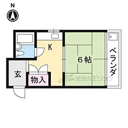 マンションメッカ 3階1DKの間取り