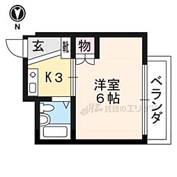 JR山陰本線 二条駅 徒歩8分の賃貸マンション 4階1Kの間取り