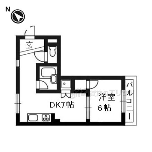 京都府京都市右京区西京極西向河原町(賃貸マンション1DK・1階・30.60㎡)の写真 その2