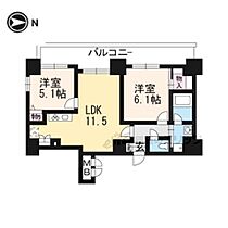 京都府京都市下京区五条通油小路西入小泉町（賃貸マンション2LDK・6階・51.71㎡） その2