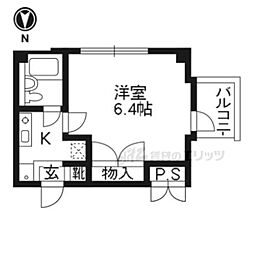 エトアル七条 3階1Kの間取り