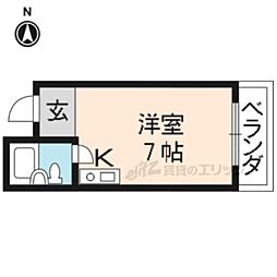 Ｋ・ウエスト 5階1Kの間取り