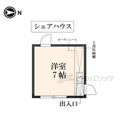 光徳庵 荻 2階ワンルームの間取り