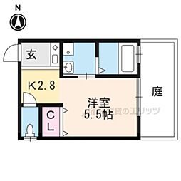 モダンクラウド 1階1Kの間取り