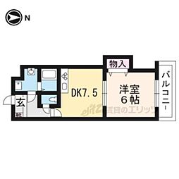 阪急京都本線 西院駅 徒歩12分の賃貸マンション 6階1LDKの間取り