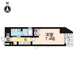 阪急京都本線 烏丸駅 徒歩5分の賃貸マンション 12階1Kの間取り
