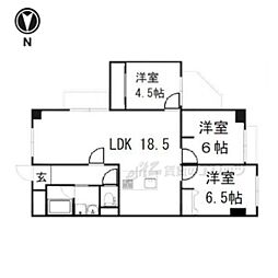 JR東海道・山陽本線 西大路駅 徒歩8分の賃貸マンション 10階3LDKの間取り