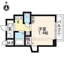 阪急京都本線 西院駅 徒歩10分の賃貸マンション 7階1Kの間取り