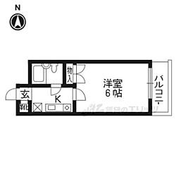 メゾンエスポート 3階1Kの間取り
